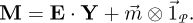 \begin{equation*} \mathbf{M} = \mathbf{E} \cdot \mathbf{Y} &#x002B; ^{\rightarrow}{m} \otimes ^{\rightarrow}{1}_{\cal{P}}.\end{equation*}