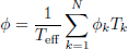 $$ \begin{aligned} \phi _k&= \frac{S_k}{\epsilon _{\rm eff}}\cdot 2.58\cdot 10^{23} \end{aligned} $$