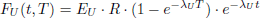 $$ \begin{aligned} F_U(t,T)&= E_U\cdot R\cdot (1-e^{-\lambda _U T})\cdot e^{-\lambda _U t} \end{aligned} $$