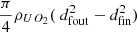 $ \frac{\pi}{4}\rho_{UO_{2}}(\ d^{2}_{\mathrm{fout}}-d^{2}_{\mathrm{fin}} )\ $