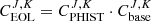 $$ \begin{aligned} C_{\rm EOL}^{J,K}= C_{\rm PHIST}^{J,K}\cdot C_{\rm base}^{J,K} \end{aligned} $$