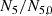 $ {N_{5}}/{N_{5,0}} $