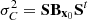 $$ \sigma _{C}^2={{{\textbf{S}}}}{{\textbf{B}}}_{ {\textbf{x}}_0} {{\textbf{S}}} ^t $$