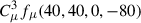 Mathematical equation: $ C_{\mu }^{3}f_{\mu}(40, 40, 0, -80) $