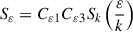 Mathematical equation: $$ \begin{aligned} S_{\varepsilon } = C_{\varepsilon 1}C_{\varepsilon 3}S_{k}\left( \frac{\varepsilon }{k} \right) \end{aligned} $$