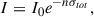 Mathematical equation: $$ \begin{aligned} I = I_0 e^{-n \sigma _{tot}}, \end{aligned} $$