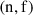 Mathematical equation: $ \mathrm{(n, f)} $
