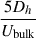 Mathematical equation: $ \frac{5D_h}{U_{\mathrm{bulk}}} $