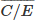 Mathematical equation: $ \overline{C/E} $