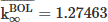 Mathematical equation: $ \overline{\mathrm{k}_\infty^{\mathrm{BOL}}}=1.27463 $